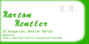 marton mentler business card